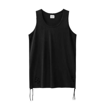 Solid Color Loose Round Neck Vest T-shirt